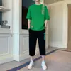 Camiseta Juvenil de Nuevo Estilo para Verano de Manga Corta para Estudiantes de Secundaria Niños Conjunto Deportivo Casual de Moda Conjunto de Dos Piezas