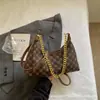 Bolso Cruzado de Gran Capacidad de Gama Alta para Mujer, Estilo Verano, para Viajes Diarios, Nuevo 2026, Bolso de Hombro con Cadena Blanca y Marrón