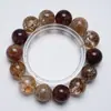 Pulsera Artesanal de Arce Rojo del Camino Antiguo y Cristal Natural Negro Dorado para Mujer, Estilo Nuevo Versátil, Realza la Tez Clara, Venta al por Mayor