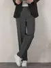 Pantalones de traje casuales para hombre, de primavera, estilo japonés, ligeros, de lujo, de alta gama, negros, holgados, rectos, de pierna ancha y largos.