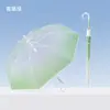 Paraguas Transparente con Degradado y Mango Largo, Grande para Dos Personas, Mango Curvo de Alto Gama, Paraguas Simple para Mujer, Paraguas Recto, Paraguas de Mango Largo para Estudiantes