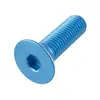 Tornillo de máquina de aleación de aluminio 7075 avellanado de hexágono interior, perno de cabeza plana de hexágono interior anodizado azul cielo m3m4m6