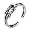 Anillos apilables para hombre, anillos abiertos de estilo hip-hop modernos y únicos, anillos de moda y creativos de plata tailandesa de imitación con torsión para el dedo índice