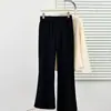 Calça Wide Leg Plus Size Feminina, Novo Estilo Primavera, Casual Emagrecedor Cintura Elástica Calça Preta 100kg Tamanho Grande Calça Longa 9568