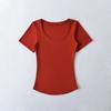 RY2533-25 Nova Primavera American Spice Girls Pure Desire Sexy Coração Neck Slim-fit Manga Curta Base Camisa T-shirt