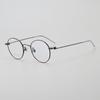 FT504 Gafas de miopía con montura redonda de titanio puro para mujer, estilo retro artístico, configurables para evitar la luz azul.