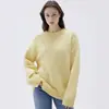 Suéter Pulóver de Punto Grueso con Cuello Redondo para Mujer, Versátil, de Capa Base o Exterior, Otoño e Invierno, Transfronterizo Ruso, Europeo y Americano