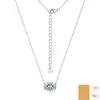 Collar de plata de ley S925 con moissanita ovalada, cadena de clavícula ovalada de doble cara, stock de fábrica disponible para envío directo
