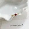 Anel Mínimo Retrô com Contas de Gotejamento de Óleo Vinho Tinto, Estilo Único de Alto Padrão, Anel Fechado da Moda Tendência Rotativo