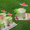 Decoración para Pastel de Coco Estilo Isla de Celebridad de Internet Pato Acostado Adornos de Malvavisco de Animales Decoración de Paraguas Hawaiano