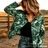 Nueva Chaqueta Corta de Mezclilla de Algodón Transfronteriza Otoño e Invierno Estampado Digital 3D Moda Personalidad Top Delgado Mujer