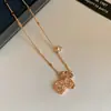 Collar de Flor de Circonia Ovalado Estilo Corte Francés Cadena para Clavícula Personalizado Lujo Ligero Gama Alta Venta al por Mayor