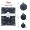 Bolas Navideñas con Terciopelo Temu Nuevo Producto Transfronterizo, Set de Caja de Color de 42 Piezas, Adornos de Árbol de Navidad de Terciopelo, Decoraciones Festivas