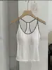 Camisola de Verano Calada con Espalda Bonita y Almohadillas de Sujetador Integradas Fijas, Foto Real de Top Exterior para Mujer con Hermoso Diseño de Espalda