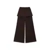 Pantalones de Pierna Ancha Desmontables para Mujer, Diseño de Invierno, Cintura Alta, Holgados, Largo hasta el Suelo, Estilo Retro Casual, 150cm Petite