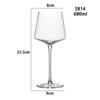 Taça de Vinho Tinto, Peça Única, Feita à Mão, Formato Quadrado, Taça de Vinho de Vidro Borgonha, Cálice Espessado de Cristal para Uso Doméstico