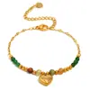 Estilo Ins de Moda Europeo y Americano Nicho Colorido Acero Inoxidable Chapado en Oro de 18K Pulsera Personalizada de Cuentas de Fruta para Mujeres