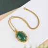 Nuevo Estilo Chino Estilo Nacional Moda Nacional Huevo de Jade Dongling Natural Fideos de Huevo Colgante Versátil Elegante Lujo Alto Nivel Collar de Diamantes