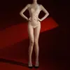 Body Sexy Aurora Brillante Ajustado de Una Pieza de Alta Densidad de 512 Agujas, Cuello Alto, Ultra Delgado, 5D