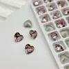 Broca de unha red nail ponta inferior coração 6mm super flash ponta inferior broca cor cristal pêssego coração diamante grande acessórios fabricantes atacado