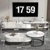 Mueble de TV de Pizarra de Lujo Ligero Mesa de Café Combinación Mesa de Café Moderna Simple para Apartamento Pequeño Gabinete de Piso para Sala de Estar Mueble de TV