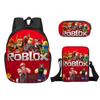 Mundo Virtual Roblox Transfronterizo Mochila Estudiantil Bolso Cruzado para Niños Estuche de Lápices de Una Sola Capa para Niños Set de Tres Piezas Versátil Más Vendido