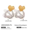 Pendientes de Acero Inoxidable Europeos y Americanos Silenciosos Lujo Ligero Sentido de Alta Gama Sentido de Diseño de Nicho Pendientes Pendientes de Acero Inoxidable para Mujer Combinación de Colores