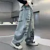 Pantalones para Niños 2026 Nueva Colección de Primavera Jeans Rasgados Infantiles Estilo Primavera y Otoño Niños Grandes Primavera Graffiti Pantalones de Pierna Ancha Modernos