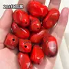 Cuentas de piedra irregulares de dos tonos de 15x27 mm con agujeros pequeños, hilo para abalorios, nuevos accesorios de joyería estilo chino, acrílico