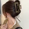 Presilha de Cabelo com Laço Estampa de Leopardo, Presilha Grande para Cabelos Grossos, Piranha de Cabelo Feminina para a Parte de Trás da Cabeça, Acessório de Cabelo Tipo Shark Clip para Volume Craniano Elevado