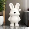 Decoración de Conejo de Lujo Ligero de Pie para Sala de Estar, Altavoz Bluetooth Junto al Sofá, Figura Ornamental Galvanizada de Moda