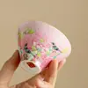 Juego de Tazas Cónicas de Té Esmaltadas de Colores, Juego de Té de Cerámica Kung Fu, Taza de Degustación, Caja de Regalo para Uso en Casa, Tazón de Té de Taza Única