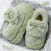 Pantuflas de algodón para mujer, nuevo modelo invierno 2026, para interior del hogar, antideslizantes, de suela gruesa, cálidas, de felpa, con talón cerrado, zapatos de maternidad para uso en exteriores