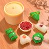 Festival del Bote del Dragón Simulación Pequeños Zongzi Jardinería de Micro Paisaje Resina Pequeños Adornos Miniatura Zongzi Pelado Sopa de Frijol Rojo Adornos