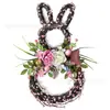 Corona de Conejo de Ratán para Pascua Más Vendida de Amazon, Corona Decorativa Hecha a Mano de Huevos de Primavera, Decoración Colgante de Pascua
