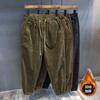Pantalones Cargo de Pana Gruesa Estilo Japonés para Hombre Leggings Casuales Otoño e Invierno Pantalones de Sudor Forrados de Felpa Ropa Holgada Pantalones de Trabajo Resistentes al Desgaste