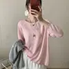 Nuevo Suéter Delgado de Punto con Cuello Redondo para Primavera y Otoño 2025 para Mujer, Holgado, Adelgazante, Más Fácil de Combinar, Top Suéter de Moda