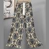 Pantalones de Pijama de Algodón Finos de Verano para Mujer con Estampado de Dibujos Animados, Pantalones de Pierna Ancha para Mujeres Embarazadas, Tallas Grandes, Adecuados para Usar Afuera, Pantalones Largos de Algodón, Exportación