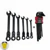 Jogo de Chaves Combinadas Manuais 72 Dentes Cr-V Catraca Ajustável Aço Carbono #45 Soquete Sextavado Ferramentas para Reparo Automotivo