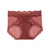 Ropa Interior Sexy de Encaje Rojo para Mujer con Bordado de Encaje Sin Costuras Tallas Grandes de Mujer Malla de Cintura Alta Bragas Fabricante