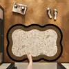 Alfombrilla de baño de tierra de diatomeas estilo vintage, alfombrilla absorbente para piso de baño de uso doméstico, alfombrilla antideslizante de secado rápido para entrada de baño estilo francés
