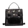 Mochila Casual de Mezclilla Estilo Universitario para Mujer 2025 Nueva Elegante Linda con Lazo Multifuncional de un Solo Hombro Diagonal