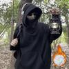Sudadera Ninja Gruesa con Forro de Polar para Invierno, Desconstrucción de Suelo Sucio, Sudadera para Hombre, Estilo Ins Americano, Abrigo Funcional High Street, Sudadera con Capucha de Moda para Pareja