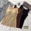 Moda de verano sexy chaleco de tirantes de seda de hielo con almohadilla en el pecho ropa interior para mujer amigable con la piel camiseta sin mangas para llevar debajo o encima que combina con todo