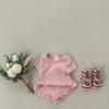 Novedades de Verano 2026 Ropa Infantil para Niñas Estilo Coreano Delicado Encaje Manga Corta Linda Princesa Conjunto de Ropa de Casa para Niños