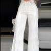 Pantalones rectos con cintura elástica y temperamento de moda para mujer de Amazon, pantalones casuales y sueltos, transfronterizos entre Europa y Estados Unidos