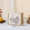 Bolsa de Patchwork de Lona, Bolsa de Yute para Niños Personalizada de Graffiti DIY, Bolsa de Regalo sin Estampar, Bolsa de Lona