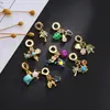 Nuevo Colgante de Hilo Dorado, Hojas Tropicales, Colgante de Piña y Pez, Incrustado con Joyería de Piedras Preciosas de Esmalte Colorido