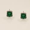 Pendientes geométricos cuadrados de plata de ley s925, pendientes de perlas de agua dulce, pendientes de ágata de piedra natural, pendientes de cristal natural