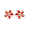 Diseño de nicho sentido verano súper hada dulce flor pendientes femeninos aguja de plata s925 circón microincrustado moda pendientes exquisitos